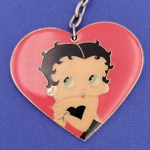 Betty Boop Red Cloisonne Heart Necklace